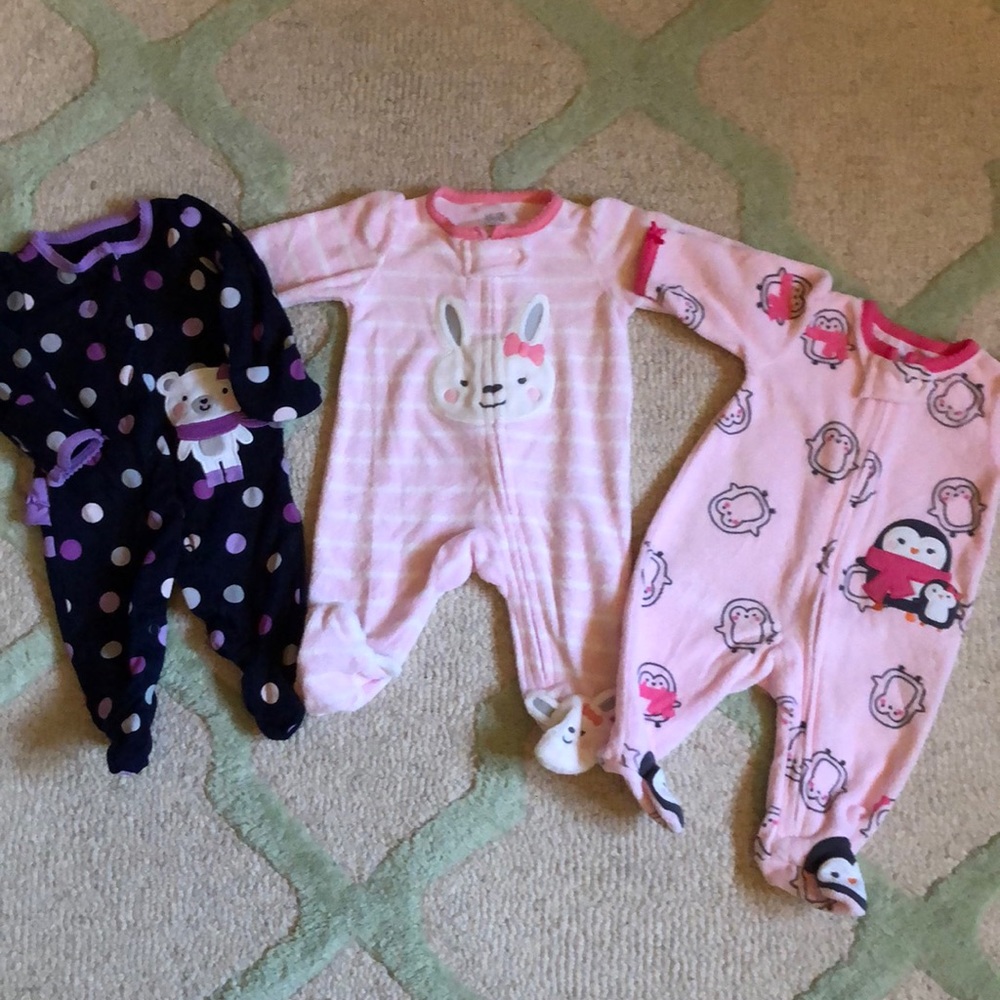 (3) Newborn Girls Never Worn Jammies!